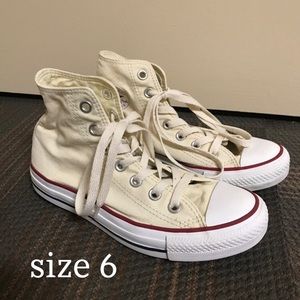 White Converse High Tops Size 6